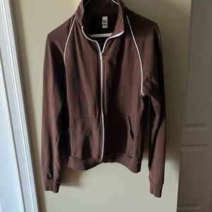Vintage American Apparel Track Jacket "Made in USA"- 100% Cotton-Small y2k brown